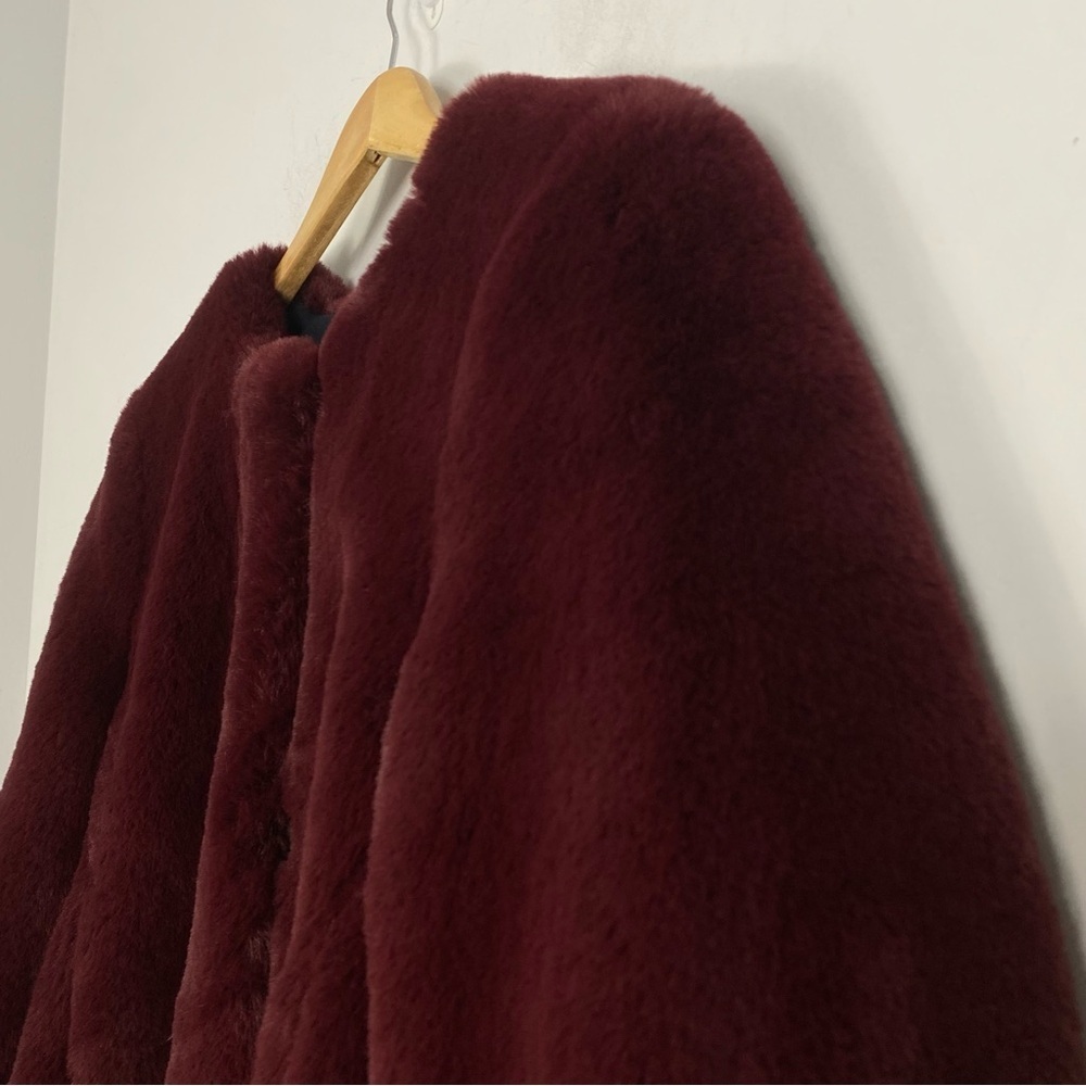 J.CREW Collection Louisa Lady Jacket Faux Fur Burgundy - Picture 4 of 9